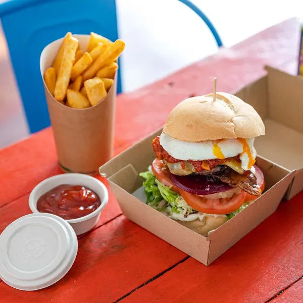 Large Burger BioBoard Box - Cafe Supply
