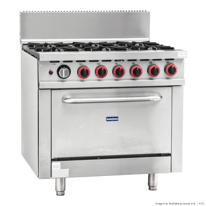 Gasmax 6 Burner With Oven Flame Failure GBS6TSLPG - Cafe Supply
