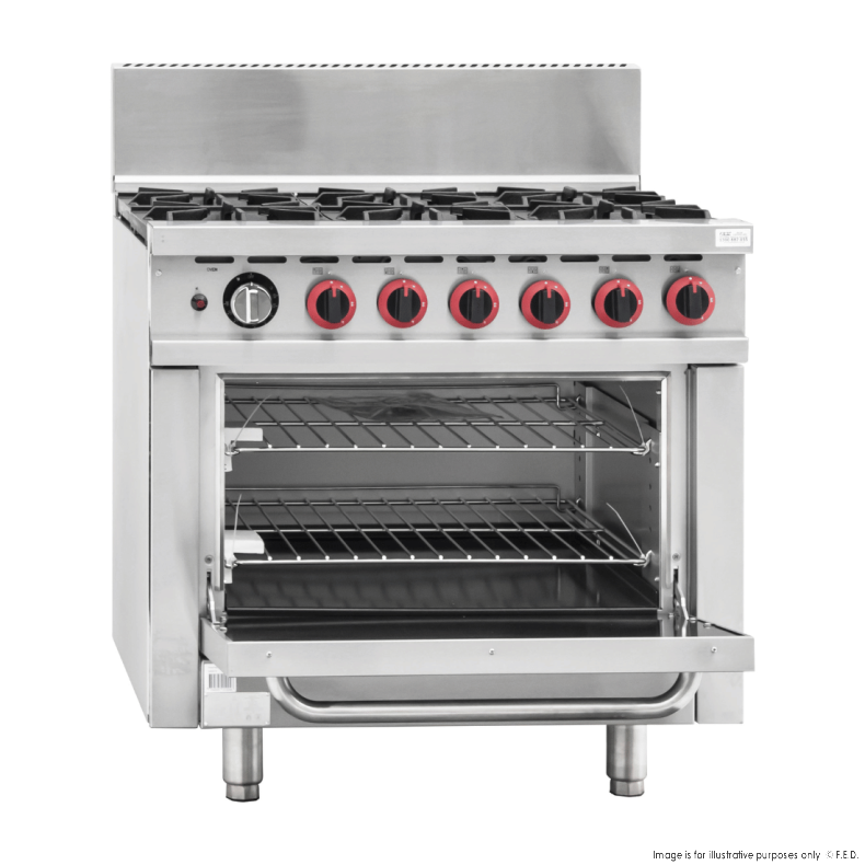 Gasmax 6 Burner With Oven Flame Failure GBS6TSLPG - Cafe Supply