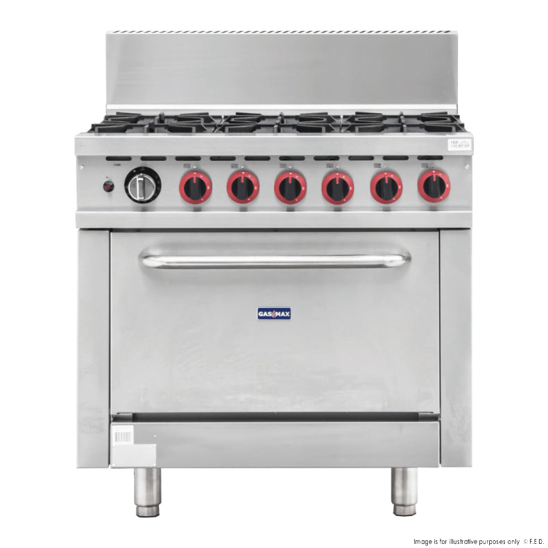GBS6T Gasmax 6 Burner With Oven Flame Failure - Cafe Supply