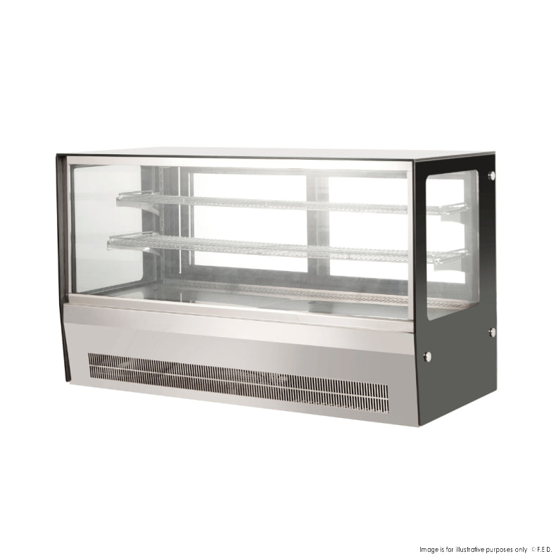 Counter top square 2 Shelves Glass cold food display - GN-1200RT - Cafe Supply