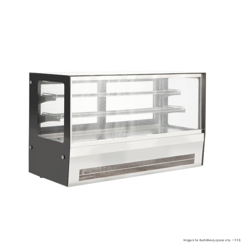 Counter top square 2 Shelves Glass cold food display - GN-1200RT - Cafe Supply