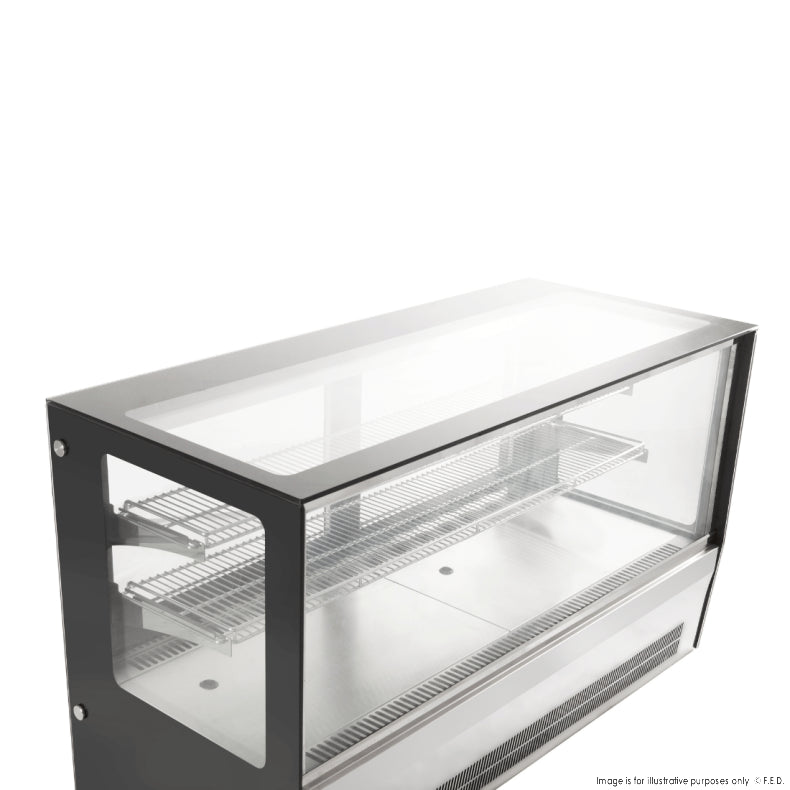 Counter top square 2 Shelves Glass cold food display - GN-1200RT - Cafe Supply