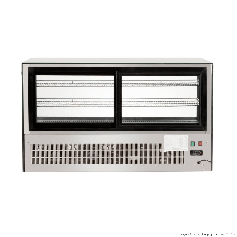 Counter top square 2 Shelves Glass cold food display - GN-1200RT - Cafe Supply