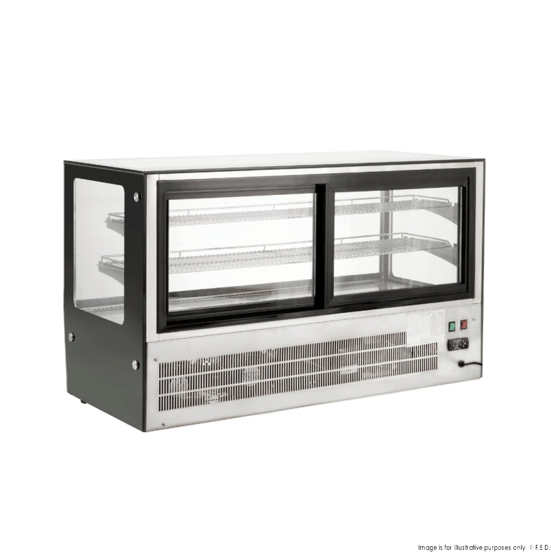 Counter top square 2 Shelves Glass cold food display - GN-1200RT - Cafe Supply