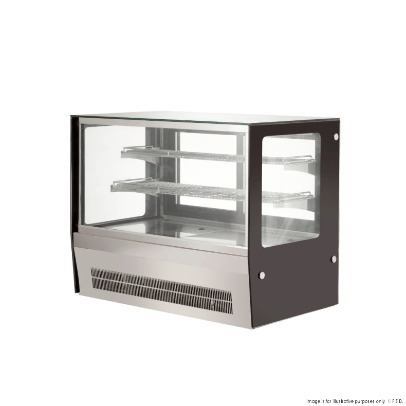 Counter top square glass cold food display - GN-900RT - Cafe Supply