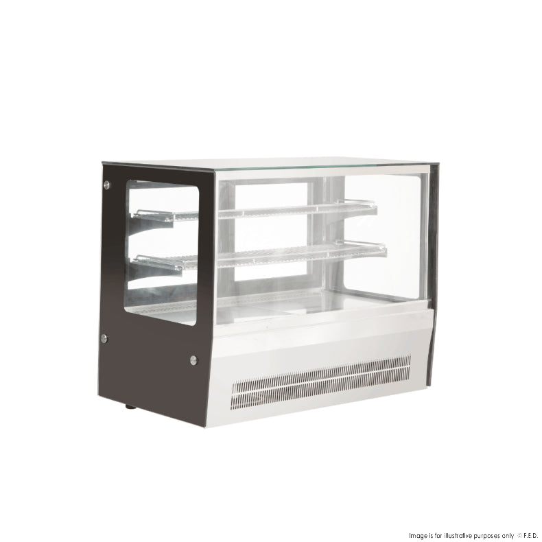 Counter top square glass cold food display - GN-900RT - Cafe Supply