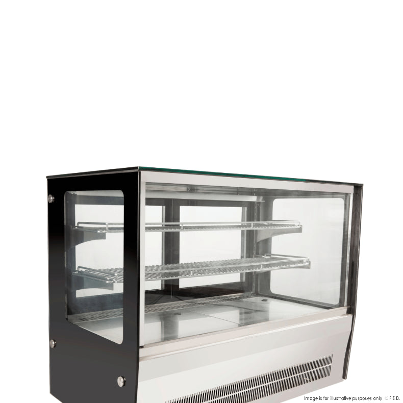 Counter top square glass cold food display - GN-900RT - Cafe Supply