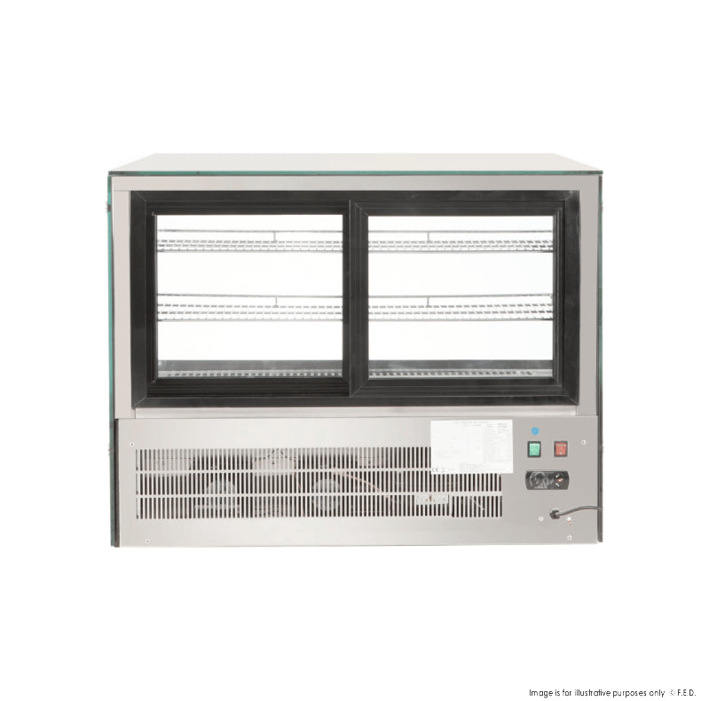 Counter top square glass cold food display - GN-900RT - Cafe Supply