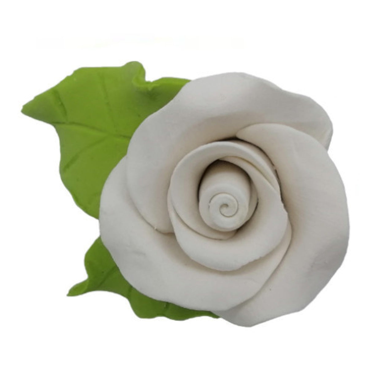 Icing 30mm White Roses With Leaf (144) - Cafe Supply