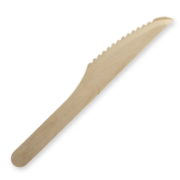 16cm Unbranded Wood Knife - Bulk Pack - Cafe Supply