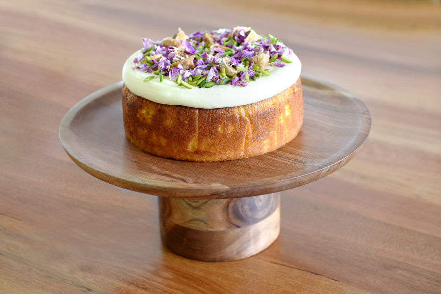 Chef Inox Chef Inox Serve Round Cake Stand Pilar Acacia 300x140mm - Cafe Supply