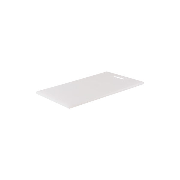 Chef Inox Cutting Board Polyethylene White with Handle 400x250x12mm - Cafe Supply