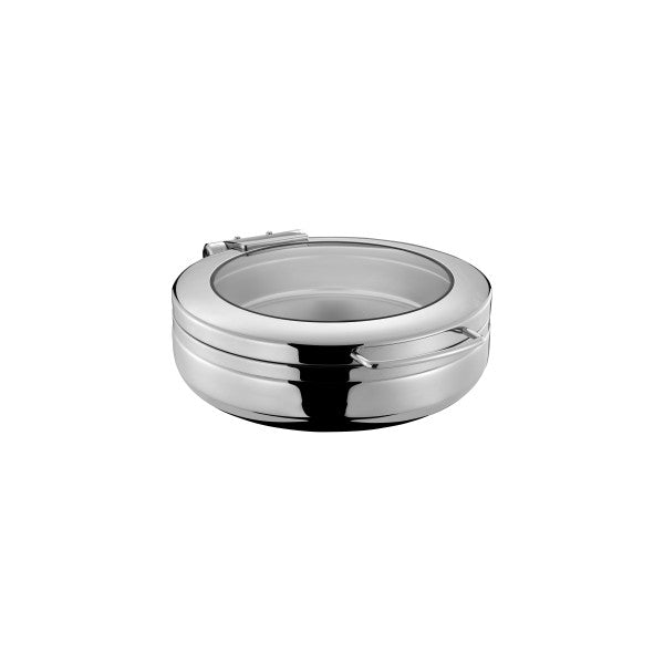Chef Inox Induction Chafer Large Round with Glass Lid - Cafe Supply