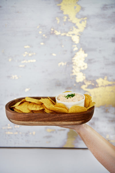 Chef Inox Chef Inox Serve Oval Bowl Acacia 305x160x50mm - Cafe Supply