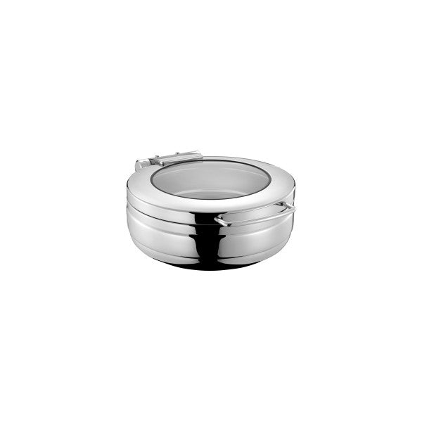 Chef Inox Induction Chafer Small Round with Glass Lid - Cafe Supply