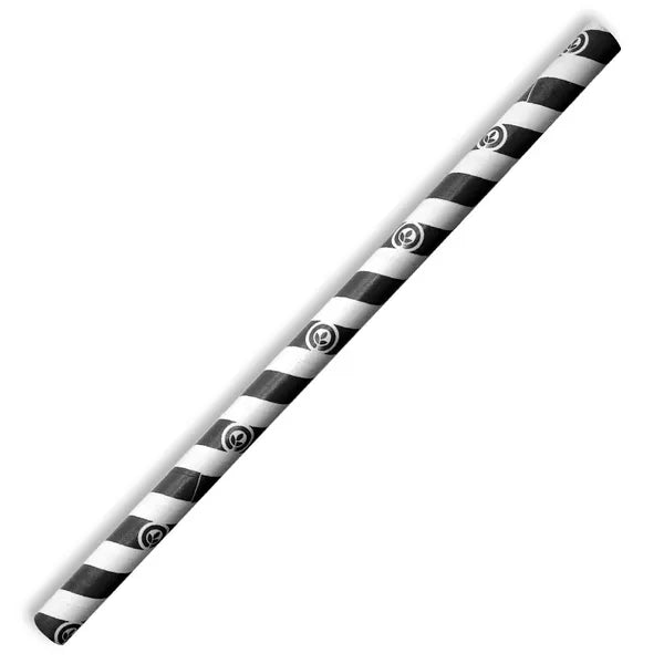 10mm Jumbo Black Stripe BioStraw - Cafe Supply