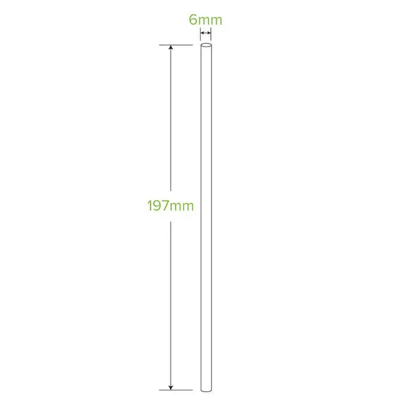 6mm Regular White Bendy BioStraw - Cafe Supply