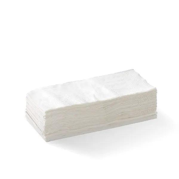 1-Ply 1/8 Fold White Lunch BioNapkin - Cafe Supply