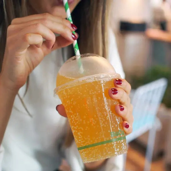 6mm Regular Green Stripe BioStraw - Cafe Supply