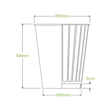 16 Pack - 390ml / 12oz Double Wall BioCup & Paper Lid - Cafe Supply