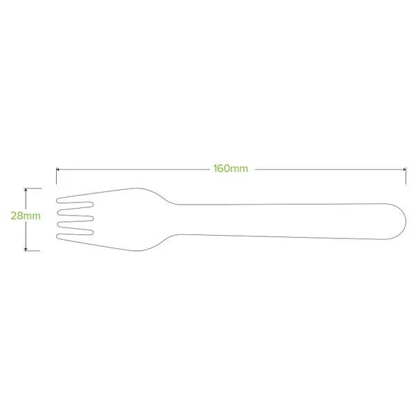 10 Pack - 16cm Wooden Fork In Paper Sleeves - Cafe Supply