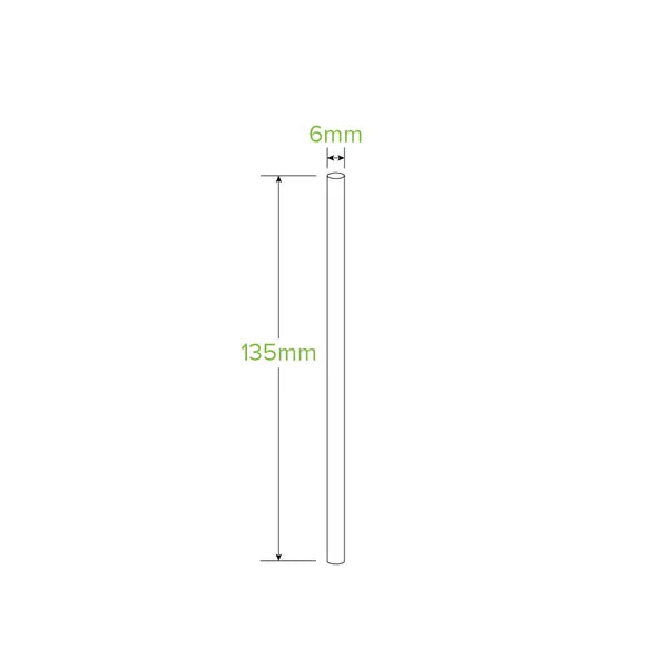 40 Pack - 6mm Mixed Cocktail BioStraws - Cafe Supply