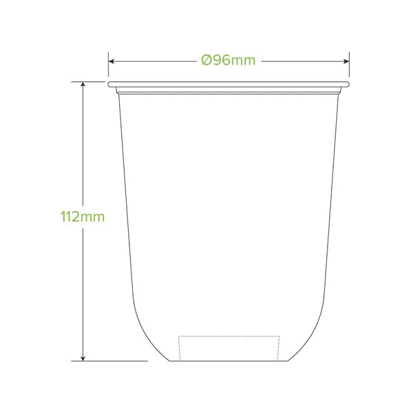 20 Pack - 500ml Clear Tumbler BioCups - Cafe Supply