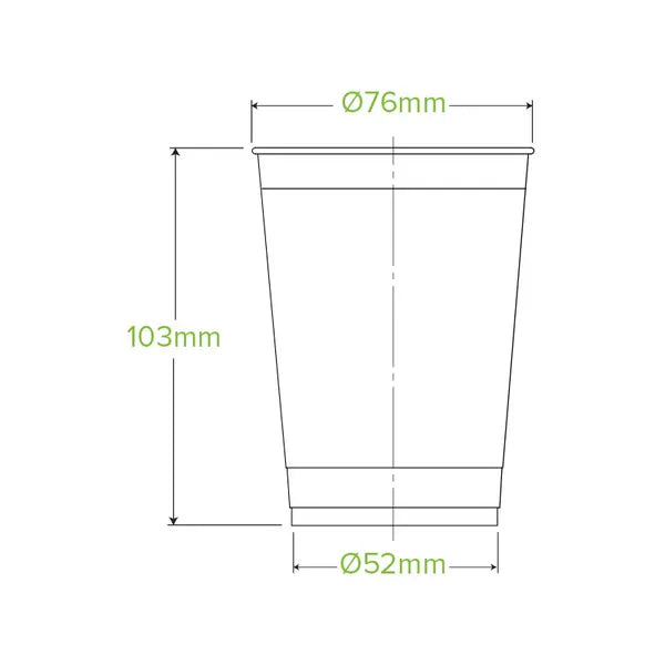 25 Pack - 280ml Clear BioCups - Cafe Supply