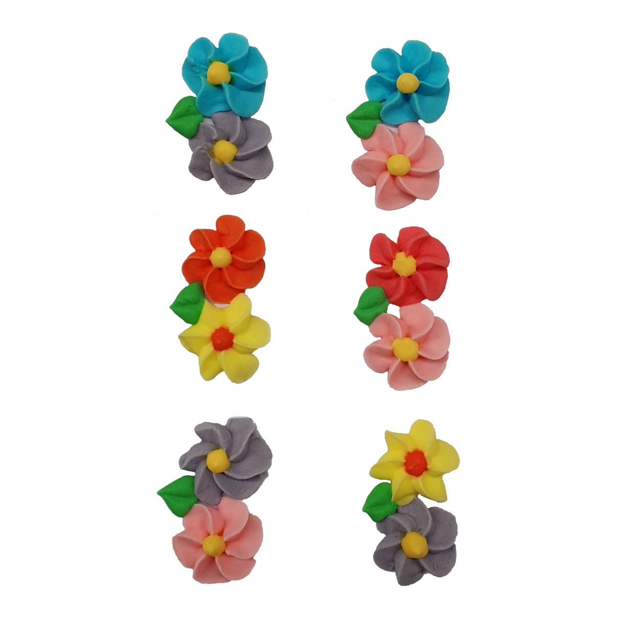 Icing Spring Flowers, 20mm - Packet of 6. Asst colours - Cafe Supply