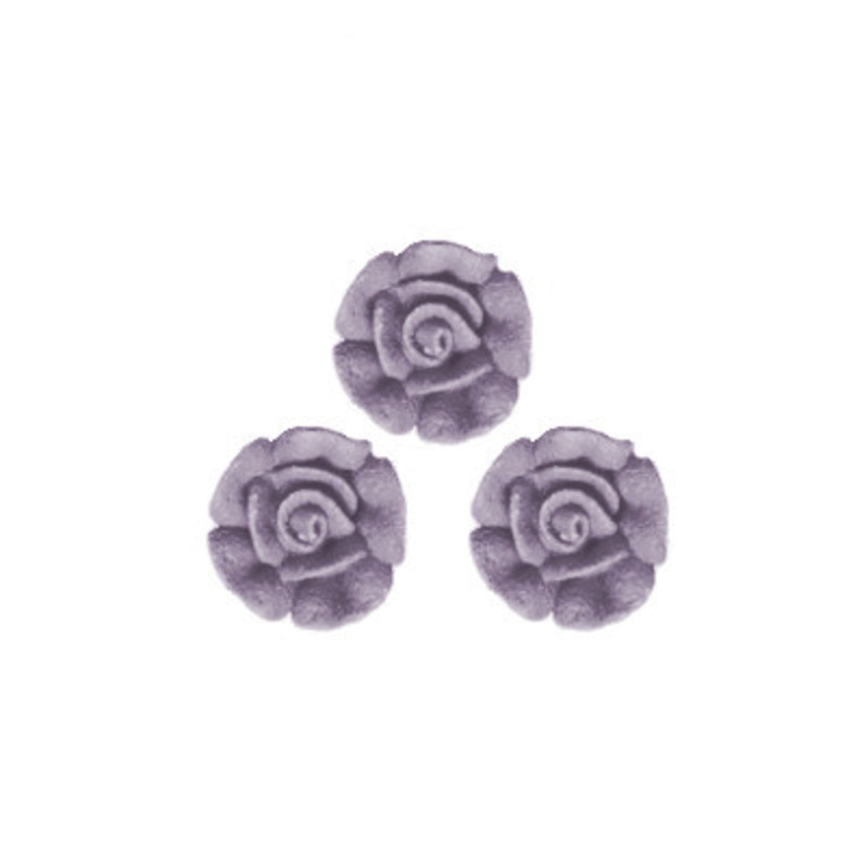 Icing Plum Frost Roses 15mm, packet of 24 - Cafe Supply