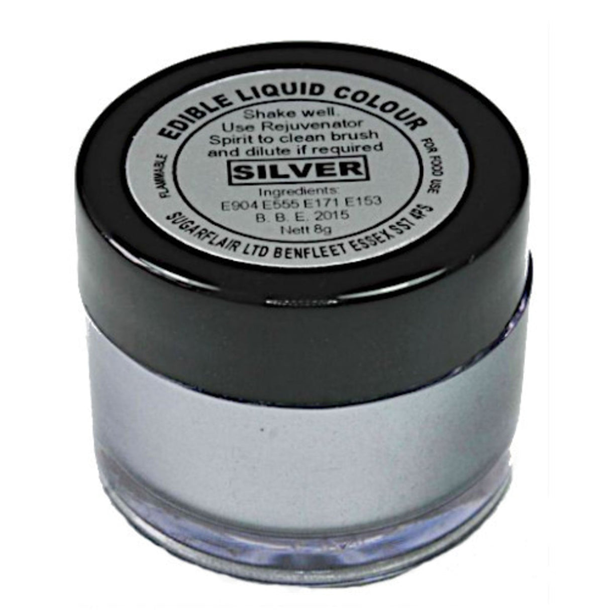 Sugarflair Edible Liquid Paint Silver-8 grams - Cafe Supply