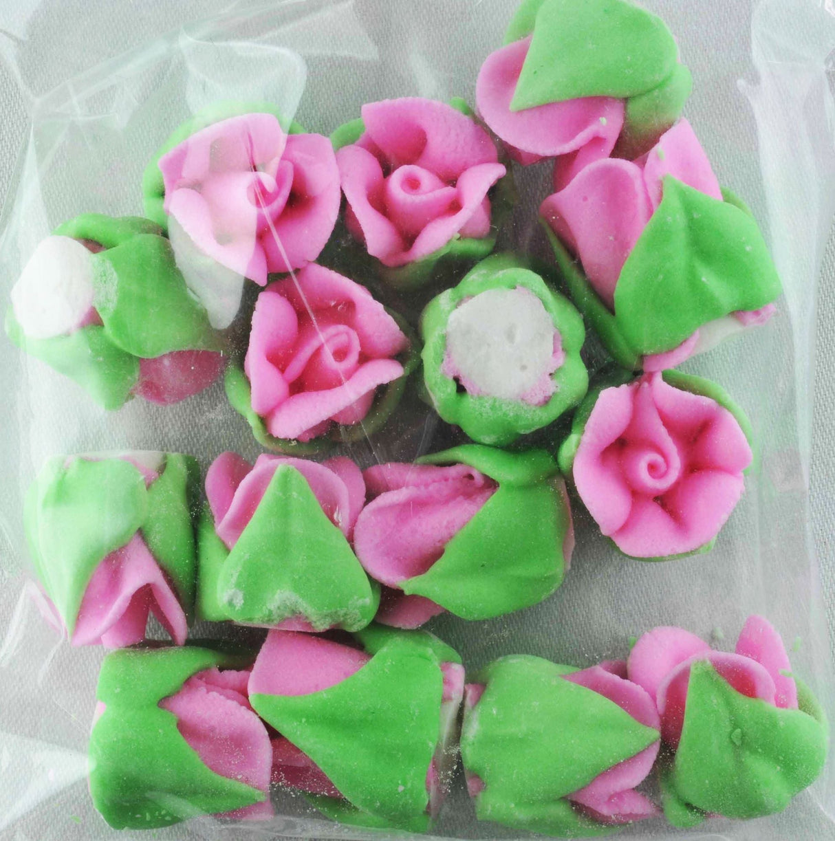 Icing Pink Roses Buds 15mm, Pkt 15 - Cafe Supply