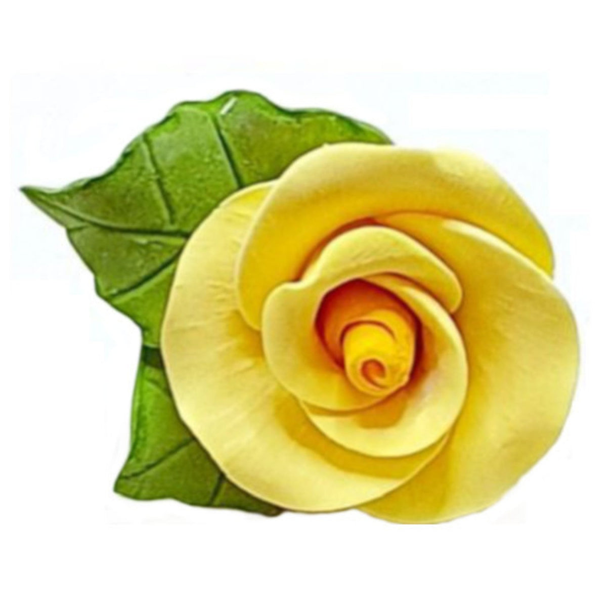 Icing 30mm Yellow Roses With Leaf (144) - Cafe Supply