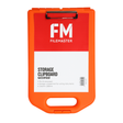 FM Clipboard A4 Storage Weatherproof Hi Vis Orange - Cafe Supply