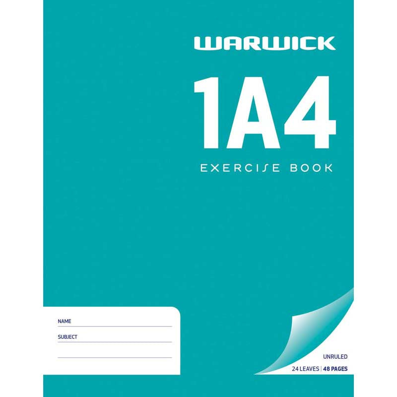 Warwick Exercise Book 1A4 24 Leaf Unruled 230x180mm - Cafe Supply