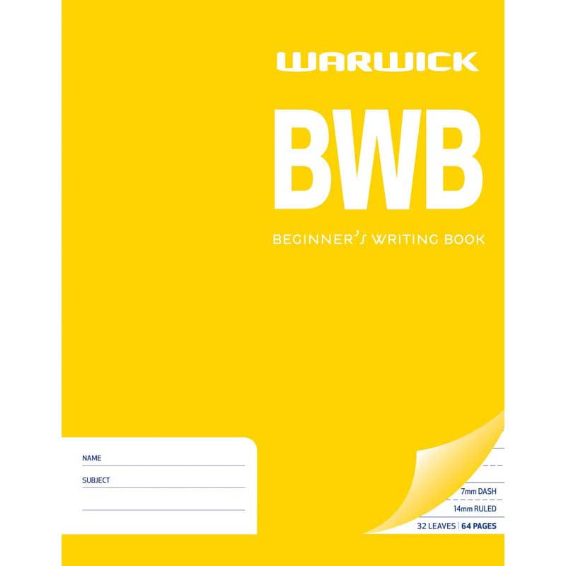 Warwick Learn To Write BWB 32 Leaf Dashed 7mm Ruled 14mm 230x180mm - Cafe Supply