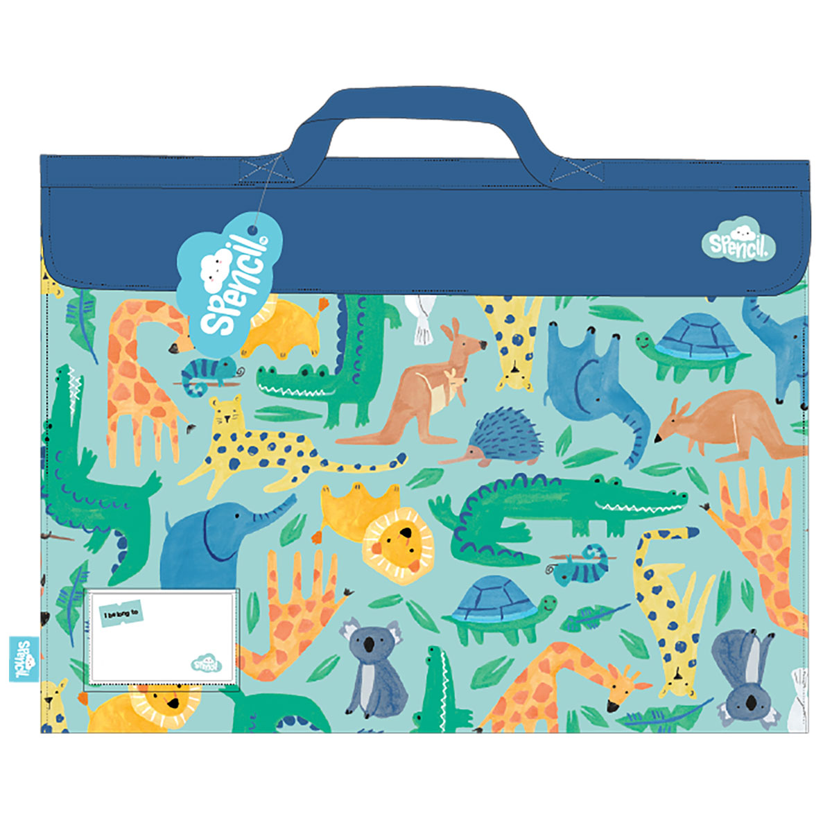 Spencil Safari Puzzle Library Bag Large 250 X 370mm - Cafe Supply