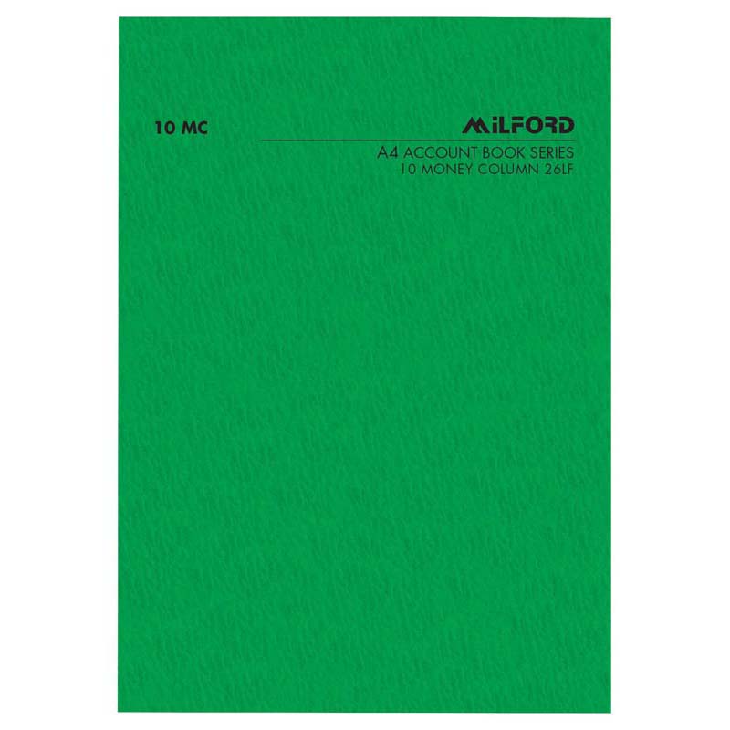Milford A4 10 Money Column 26 Leaf Limp Analysis Book - Cafe Supply