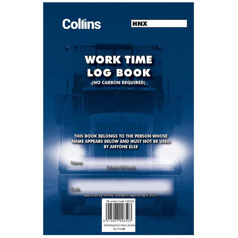 Collins Log Book Work Time A5 Triplicate - Cafe Supply