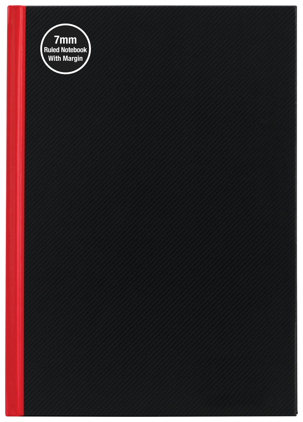 Milford Notebook A5 7Mm 68gsm With Margin Red & Black 100lf - Cafe Supply