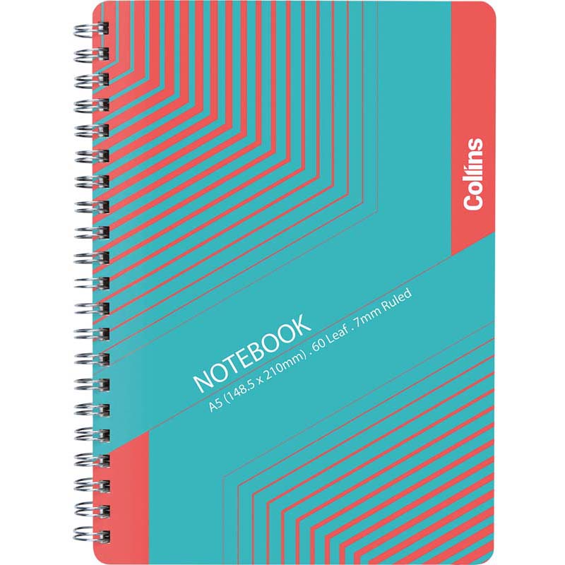 Collins Notebook Wiro Polyprop A5 60 Leaf Side Opening - Cafe Supply