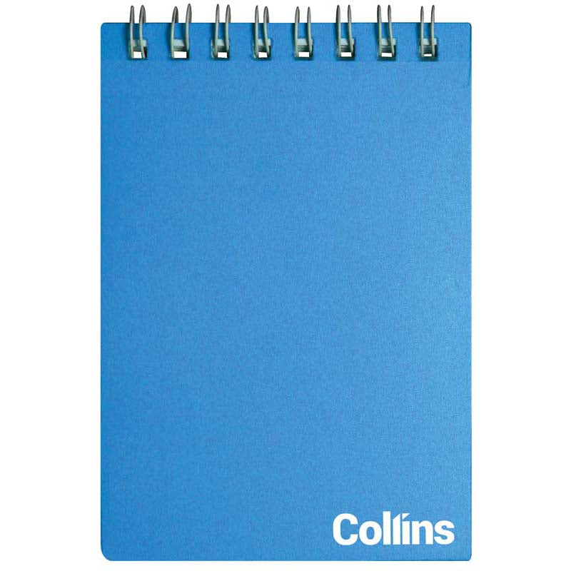 Collins Notebook Wiro Polyprop Ice Blue Top Opening 77x112 5mm Ruled 48 Leaf - Cafe Supply
