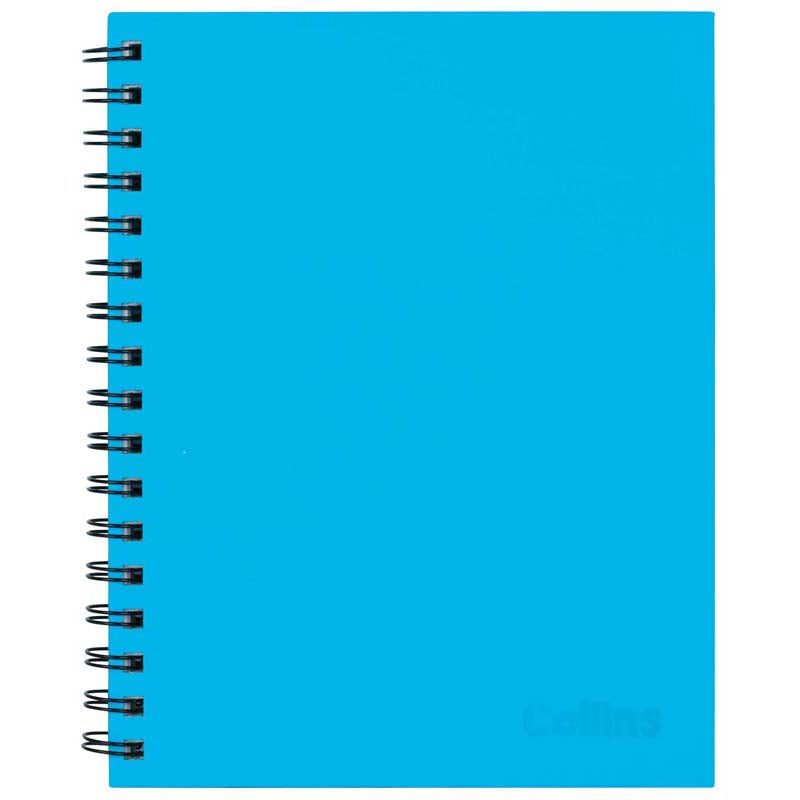 Collins Notebook Wiro 225x175 Ice Blue 100 Leaf Side Opening - Cafe Supply