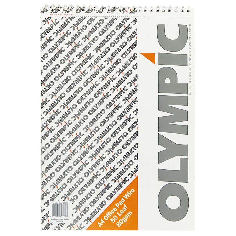 Olympic Pad A4 Wiro Office 50 Leaf 80gsm - Cafe Supply