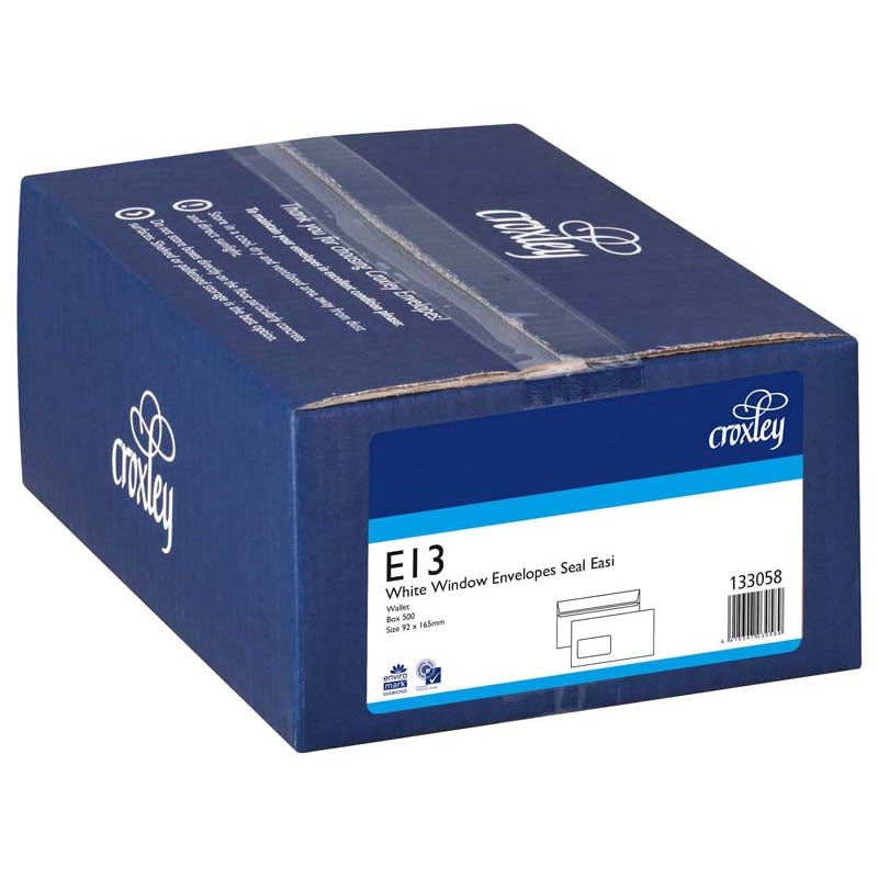 Croxley Envelope E13 Window Seal Easi Box 500 - Cafe Supply