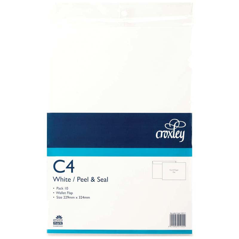 Croxley Envelope C4 Peel And Seal Wallet Flap 10 Pack - Cafe Supply
