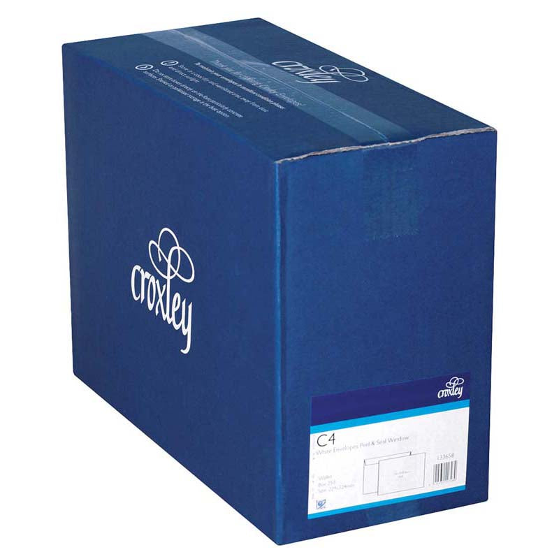 Croxley Envelope C4 Window Peel & Seal Wallet Box 250 - Cafe Supply