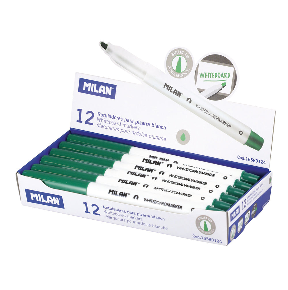 Milan Whiteboard Marker Fine Bullet Tip 3.7mm Green - Cafe Supply