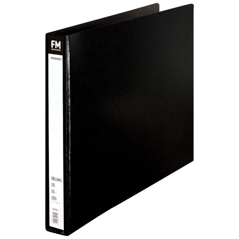 FM Ringbinder A3 2/26 Oblong Black Trunkboard - Cafe Supply